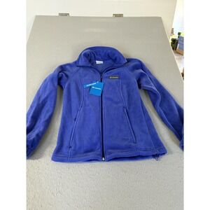 Columbia Jacket Womens XS Blue Full Zip Fleece Regular Fit Stand Collar Pockets
